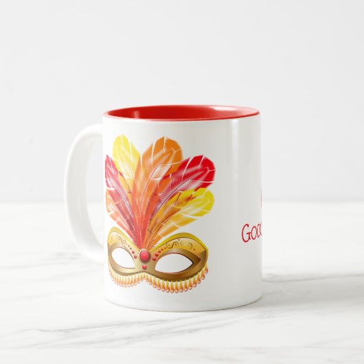 Mardi Gras Mok-Let the Good Times Roll Tweekleurige Koffiemok (Voorkant links)