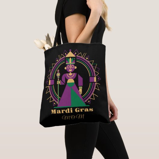 Mardi Gras Mom 2026 Queen Tote Bag (Dichtbij)