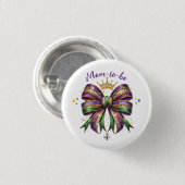 Mardi Gras Mom-to-be Ronde Button 3,2 Cm (Voorkant /achterkant)