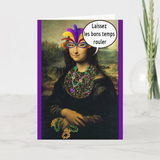 Mardi Gras Mona Lisa Kaart (Voorkant)