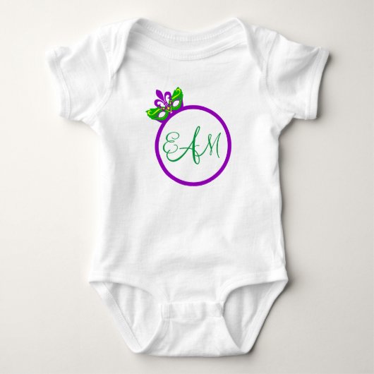 Mardi Gras Monogram 3/4 Sleeve Raglan T-Shirt (Voorkant)