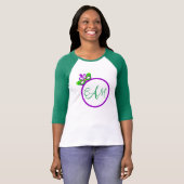 Mardi Gras Monogram 3/4 Sleeve Raglan T-Shirt (Voorkant volledig)