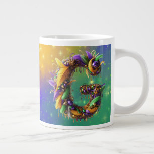 Mardi Gras Monogram Initiaal G Grote Koffiekop