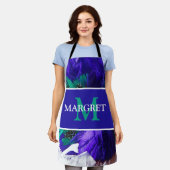 Mardi Gras monogram initiaal op paars vet dinsdag Schort (Gedragen)