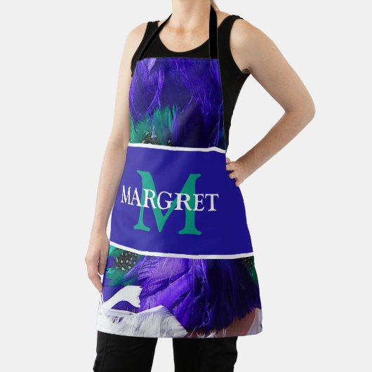 Mardi Gras monogram initiaal op paars vet dinsdag Schort (Insitu)