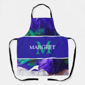 Mardi Gras monogram initiaal op paars vet dinsdag Schort (Voorkant)
