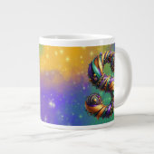 Mardi Gras monogram Initiaal S Grote Koffiekop (Voorkant rechts)