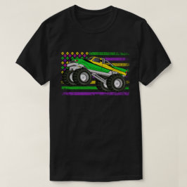 Mardi Gras Monster Truck Amerikaanse vlag T-shirt
