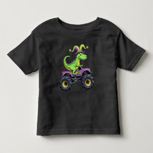 Mardi Gras Monster Truck Dinosaur Trex Kinder Shirts