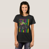 Mardi Gras Monster Truck Jester Beads vlag Kinder  T-shirt (Voorkant volledig)