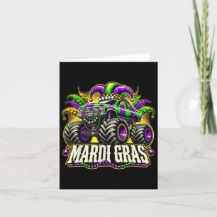 Mardi Gras Monster Truck Jester Carnival Boys Girl Kaart