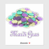 Mardi Gras Munten Sticker (Vel)