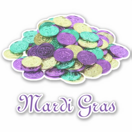 Mardi Gras Munten Sticker (Voorkant)