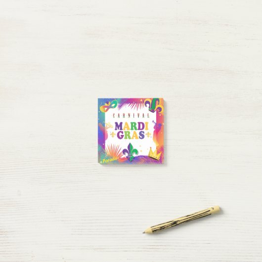 Mardi Gras Music Carnival Tropical Fleur de Lis Post-it® Notes (Op bureau)