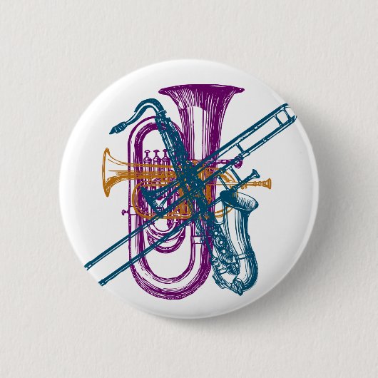 Mardi Gras Music Ronde Button 5,7 Cm (Voorkant)