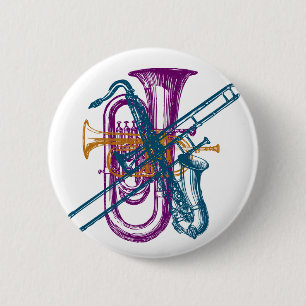 Mardi Gras Music Ronde Button 5,7 Cm