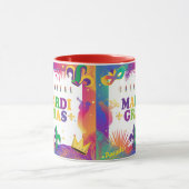 Mardi Gras Muziek Carnaval Tropische Fleur de Lis Mok (Midden)