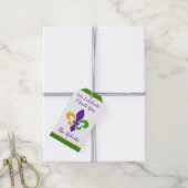 Mardi Gras NAAM Groen Goud Paars Fleur de Lis Cadeaulabel (Met Touw)
