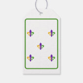 Mardi Gras NAAM Groen Goud Paars Fleur de Lis Cadeaulabel (Achterkant)