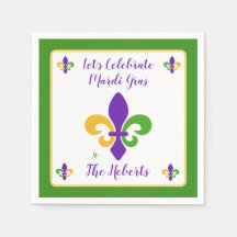 Mardi Gras NAAM Groen Goud Paars Fleur de Lis
