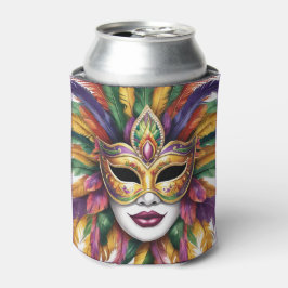 Mardi Gras Naam toevoegen Carnaval Mask Feathers Blikjeskoeler