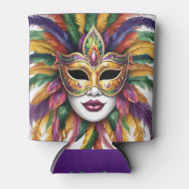 Mardi Gras Naam toevoegen Carnaval Mask Feathers Blikjeskoeler
