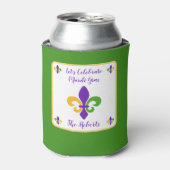 Mardi Gras NAME Green Gold Purple Fleur de Lis Blikjeskoeler (Blikje Voorkant)