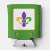 Mardi Gras NAME Green Gold Purple Fleur de Lis Blikjeskoeler (Achterkant)