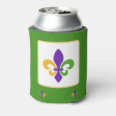 Mardi Gras NAME Green Gold Purple Fleur de Lis Blikjeskoeler (Blikje Achterkant)