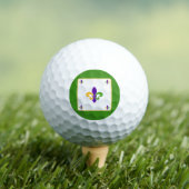 Mardi Gras NAME Green Gold Purple Fleur de Lis Golfballen (Insitu Shirt)