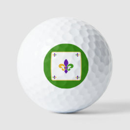 Mardi Gras NAME Green Gold Purple Fleur de Lis Golfballen