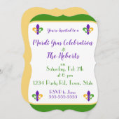 Mardi Gras NAME Green Gold Purple Fleur de Lis Kaart (Voorkant / Achterkant)
