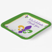 Mardi Gras NAME Green Gold Purple Fleur de Lis Papieren Bordje (Gebogen)