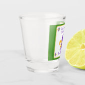 Mardi Gras NAME Green Gold Purple Fleur de Lis Shot Glas (Links)