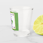 Mardi Gras NAME Green Gold Purple Fleur de Lis Shot Glas (Rechts)