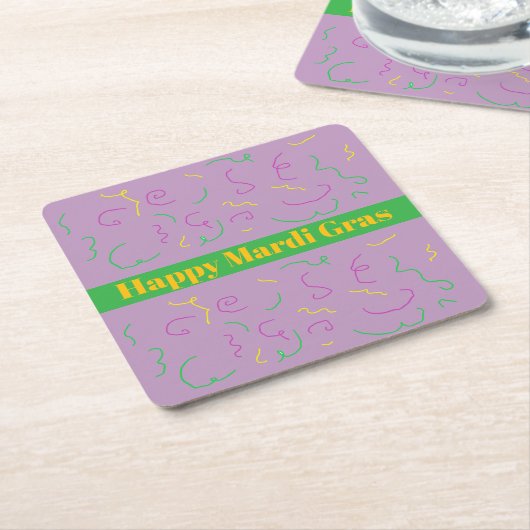 Mardi Gras Napkins Kartonnen Onderzetters (Schuin)