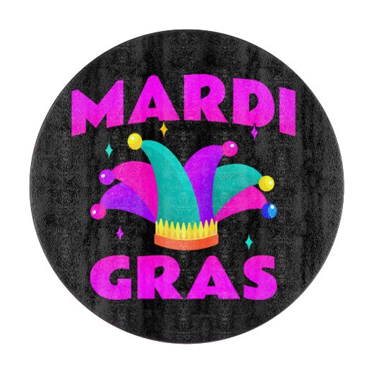 Mardi Gras Narrenhoed Glas Snijplank (Voorkant)