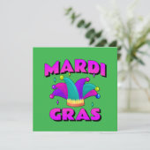 Mardi Gras Narrenhoed Kaart (Staand voorkant)