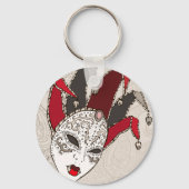 Mardi Gras Narrenmasker Venetiaans Carnaval Sleutelhanger (Voorkant)