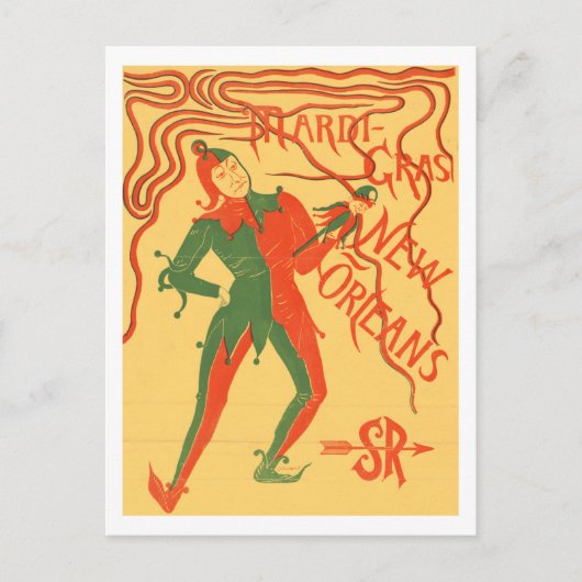 Mardi Gras nester kleurenillustratie Briefkaart (Voorkant)