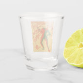  Mardi Gras nester kleurenillustratie Shot Glas (Achterkant)