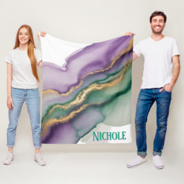 Mardi Gras New Orleans Alcohol Ink Fleece Deken