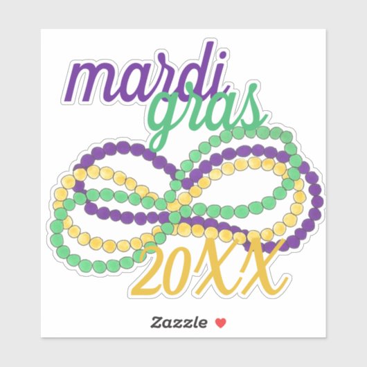 Mardi Gras New Orleans Bead Strand NOLA Sticker (Vel)