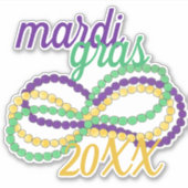 Mardi Gras New Orleans Bead Strand NOLA Sticker (Voorkant)