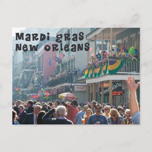 Mardi Gras New Orleans Briefkaart (Voorkant)