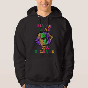 Mardi Gras New Orleans Carnaval Lippen Voor Vrouwe Hoodie