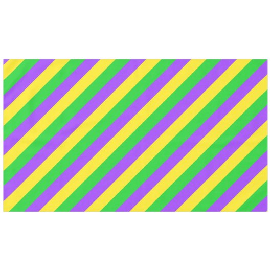 Mardi Gras New Orleans Carnaval Stripes Kleurrijk Tafelkleed (Voorkant (Horizontaal))