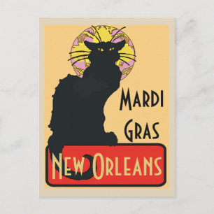 Mardi Gras New Orleans Chat Noir Edit Text Poster Briefkaart