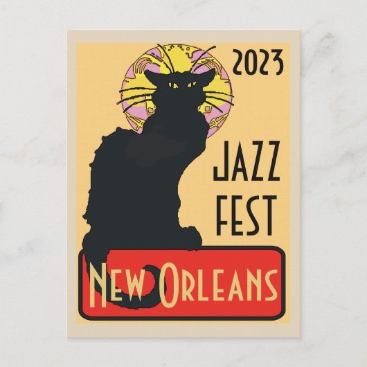 Mardi Gras New Orleans Chat Noir Edit Text Poster Briefkaart (Voorkant)