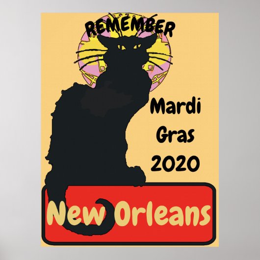 Mardi Gras, New Orleans, Chat Noir, Poster (Voorkant)